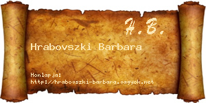 Hrabovszki Barbara névjegykártya