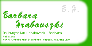 barbara hrabovszki business card